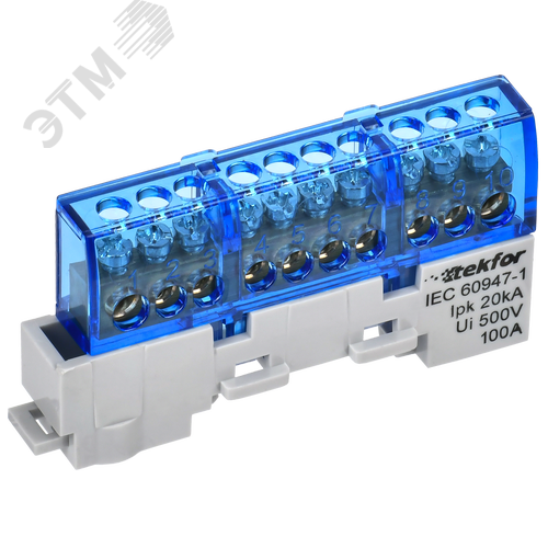 TEKFOR Шина N ноль изолированная на универсальном держателе 6х9-10-С IEK - фото 1