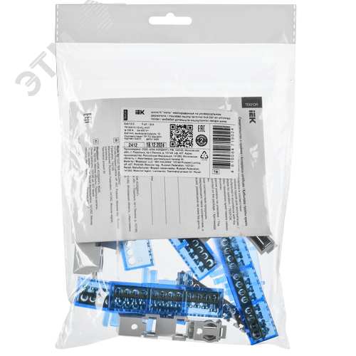 TEKFOR Шина N ноль изолированная на универсальном держателе 6х9-12-С IEK - фото 2