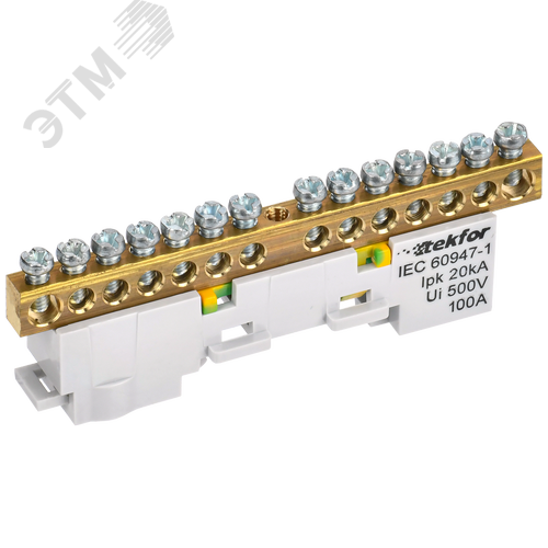Изображение товара TEKFOR Шина PE земля неизолированная на универсальном держателе 6х9-14-Ж IEK (шт)