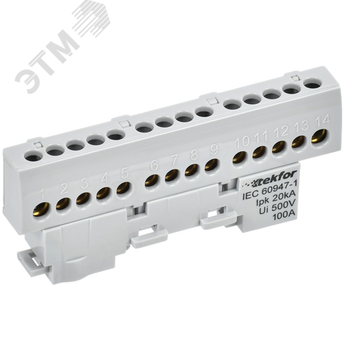 TEKFOR Шина L фаза изолированная на универсальном держателе 6х9-14-Ср IEK - фото 1