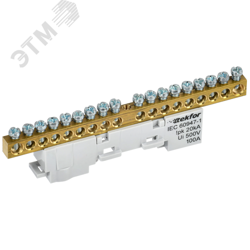 Изображение товара TEKFOR Шина L фаза неизолированная на универсальном держателе 6х9-18-Ср IEK (шт)