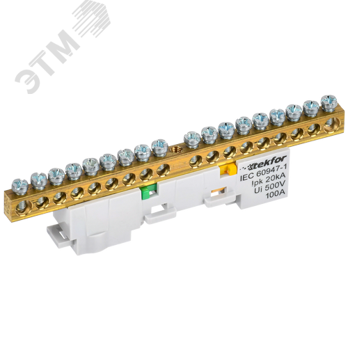 TEKFOR Шина PE земля неизолированная на универсальном держателе 6х9-18-Ж IEK - фото 1