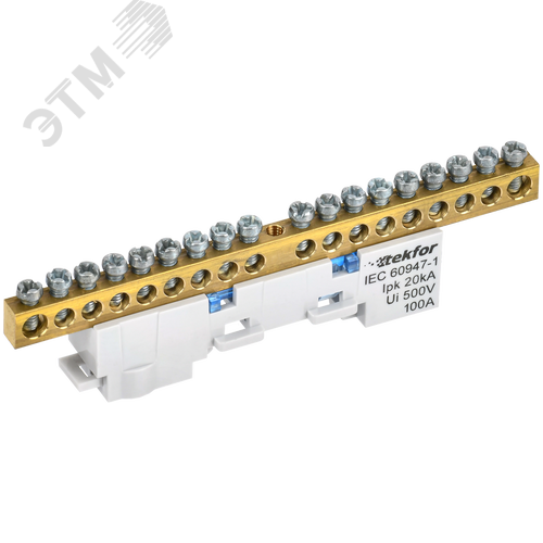 Изображение товара TEKFOR Шина N ноль неизолированная на универсальном держателе 6х9-18-С IEK (шт)