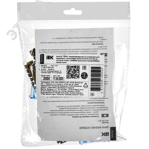 TEKFOR Шина N ноль неизолированная на универсальном держателе 6х9-18-С IEK - фото 2