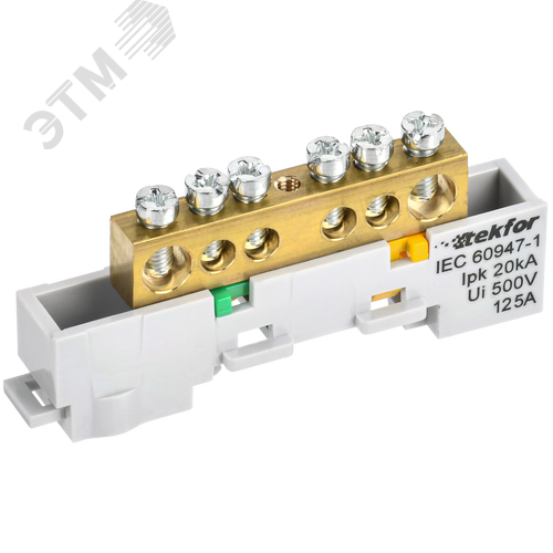 Изображение товара TEKFOR Шина PE земля неизолированная на универсальном держателе 8х12-6-Ж IEK (шт)
