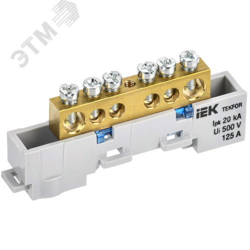 TEKFOR Шина N ноль неизолированная на универсальном держателе 8х12-6-С IEK - фото 1