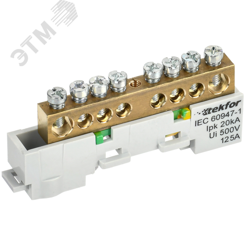 Изображение товара TEKFOR Шина PE земля неизолированная на универсальном держателе 8х12-8-Ж IEK (шт)