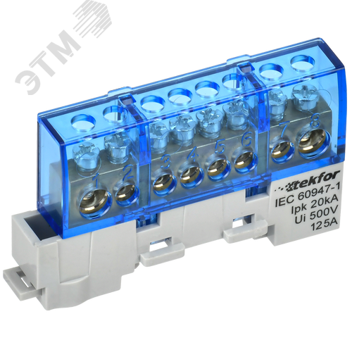 TEKFOR Шина N ноль изолированная на универсальном держателе 8х12-8-С IEK - фото 1