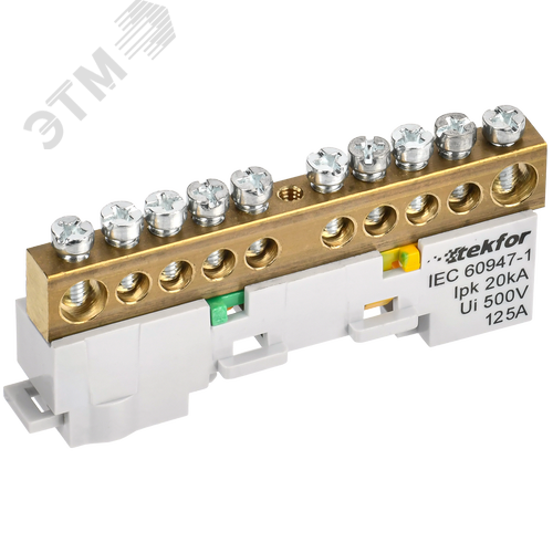 Изображение товара TEKFOR Шина PE земля неизолированная на универсальном держателе 8х12-10-Ж IEK (шт)