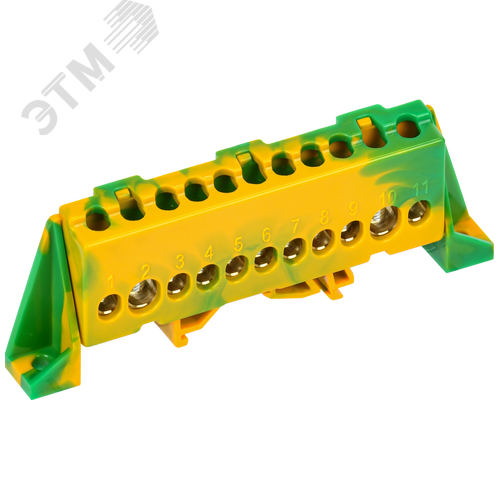 Изображение товара TEKFOR Шина PE земля в комбинированном DIN-изоляторе Стойка 8х12-11-ЖЗ IEK (шт)