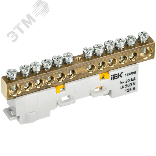 Изображение товара TEKFOR Шина PE земля неизолированная на универсальном держателе 8х12-12-Ж IEK (шт)