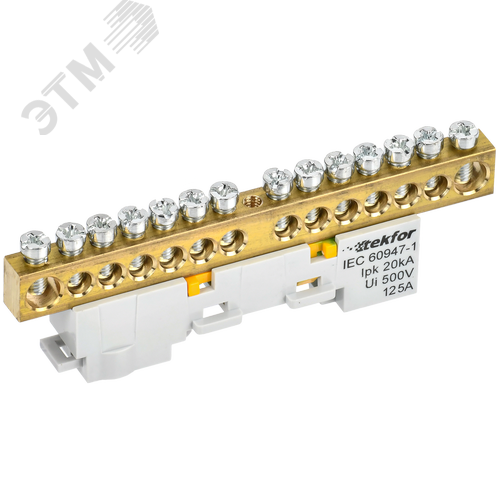 Изображение товара TEKFOR Шина PE земля неизолированная на универсальном держателе 8х12-14-Ж IEK (шт)