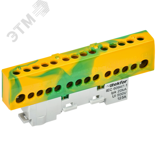 Изображение товара TEKFOR Шина PE земля изолированная на универсальном держателе 8х12-14-ЖЗ IEK (шт)