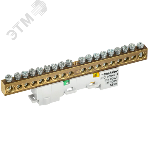 Изображение товара TEKFOR Шина PE земля неизолированная на универсальном держателе 8х12-18-Ж IEK (шт)