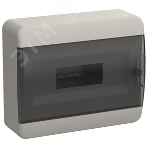 TEKFOR Корпус пластиковый навесной ЩРН-П-12 IP41 черная прозрачная дверь IEK TF5-KP12-N-12-41-K01-K03 IEK