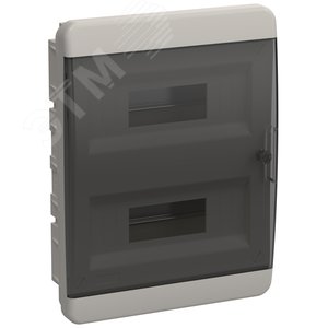 TEKFOR Корпус пластиковый встраиваемый ЩРВ-П-24 IP41 черная прозрачная дверь IEK