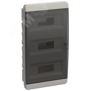 TEKFOR Корпус пластиковый встраиваемый ЩРВ-П-36 IP41 черная прозрачная дверь IEK
