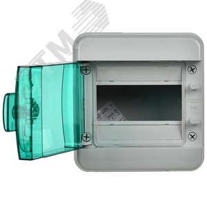 Корпус пластиковый навесной на 6 модулей КМПн-6 IP65 TEKFOR зеленая прозрачная дверь - фото 3