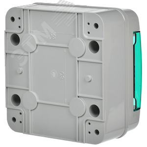 Корпус пластиковый навесной на 6 модулей КМПн-6 IP65 TEKFOR зеленая прозрачная дверь - фото 4