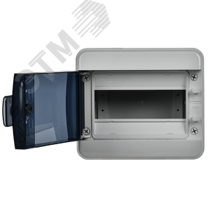 Корпус пластиковый навесной на 8 модулей КМПн-8 IP65 TEKFOR черная прозрачная дверь - фото 3