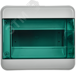 Корпус пластиковый навесной на 8 модулей КМПн-8 IP65 TEKFOR зеленая прозрачная дверь - фото 2