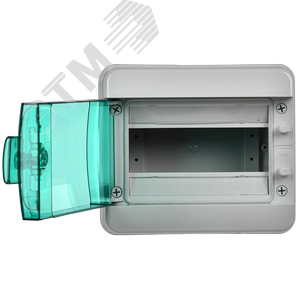 Корпус пластиковый навесной на 8 модулей КМПн-8 IP65 TEKFOR зеленая прозрачная дверь - фото 3