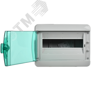 Корпус пластиковый навесной на 12 модулей КМПн-12 IP65 TEKFOR зеленая прозрачная дверь - фото 3