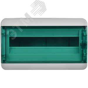 Корпус пластиковый навесной на 18 модулей КМПн-18 IP65 TEKFOR зеленая прозрачная дверь - фото 2