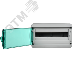 Корпус пластиковый навесной на 18 модулей КМПн-18 IP65 TEKFOR зеленая прозрачная дверь - фото 3