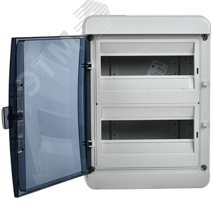 Корпус пластиковый навесной на 24 модуля КМПн-24 IP65 TEKFOR черная прозрачная дверь - фото 3