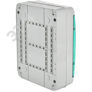 Корпус пластиковый навесной на 24 модуля КМПн-24 IP65 TEKFOR зеленая прозрачная дверь - фото 4