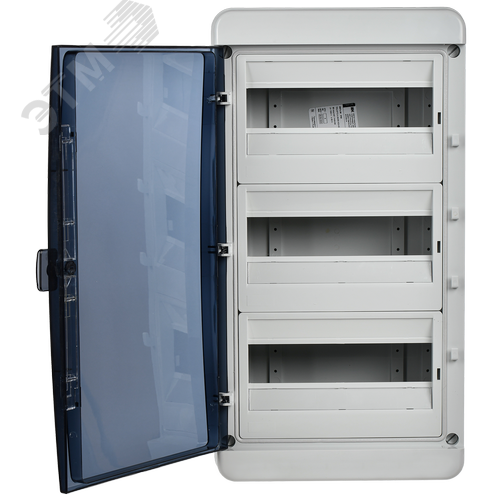 Корпус пластиковый навесной на 36 модулей КМПн-36 IP65 TEKFOR черная прозрачная дверь - фото 2