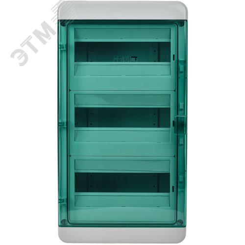 Корпус пластиковый навесной на 36 модулей КМПн-36 IP65 TEKFOR зеленая прозрачная дверь - фото 2