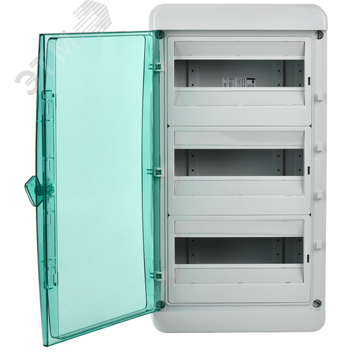 Корпус пластиковый навесной на 36 модулей КМПн-36 IP65 TEKFOR зеленая прозрачная дверь - фото 3