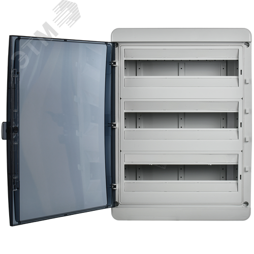Корпус пластиковый навесной на 54 модуля КМПн-54 IP65 TEKFOR черная прозрачная дверь - фото 3