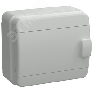 Изображение товара Корпус пластиковый навесной на 8 модулей КМПн-8 IP65 TEKFOR серая непрозрачная дверь (шт)