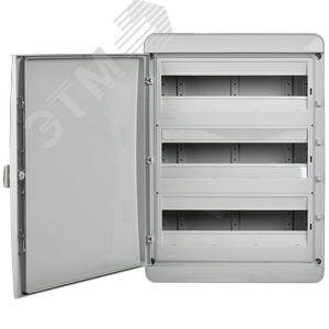 Корпус пластиковый навесной на 54 модуля КМПн-54 IP65 TEKFOR серая непрозрачная дверь - фото 3