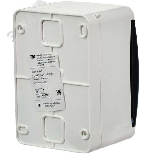 Корпус пластиковый навесной на 4 модуля КМПн-4 IP41 TEKFOR Mini белый - фото 4