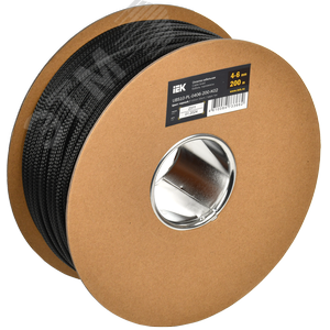 Изображение товара Оплетка кабельная 4-6мм полиэстер 200м черная IEK (упак)