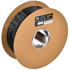 Изображение товара Оплетка кабельная 30-45мм полиэстер 50м черная IEK (упак)