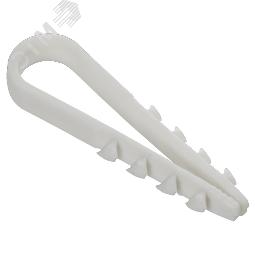 Изображение товара Дюбель-хомут 5х10мм для круглого кабеля нейлон белый (100шт/упак) GENERICA (упак)