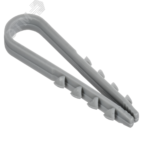 Изображение товара Дюбель-хомут 5х10мм для круглого кабеля нейлон серый (100шт/упак) GENERICA (упак)