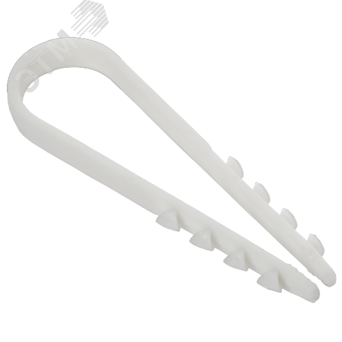 Изображение товара Дюбель-хомут 11х18мм для круглого кабеля нейлон белый (100шт/упак) GENERICA (упак)