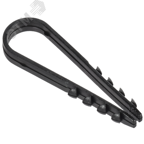 Изображение товара Дюбель-хомут 11х18мм для круглого кабеля нейлон черный (100шт/упак) GENERICA (упак)
