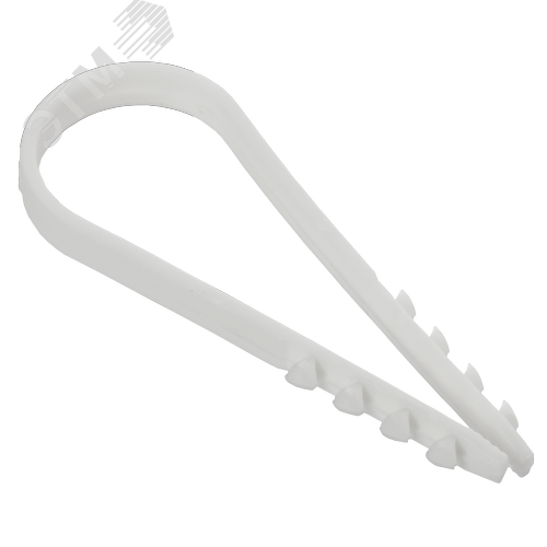 Изображение товара Дюбель-хомут 19х25мм для круглого кабеля нейлон белый (100шт/упак) GENERICA (упак)