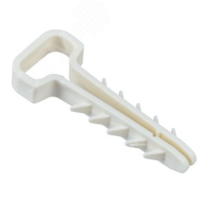 Изображение товара Дюбель-хомут 6х14мм для плоского кабеля нейлон белый (100шт/упак) IEK (упак)