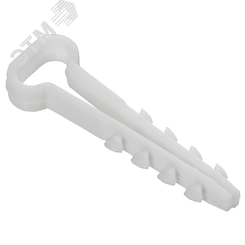 Изображение товара Дюбель-хомут 10х5мм для плоского кабеля нейлон белый (100шт/упак) GENERICA (упак)