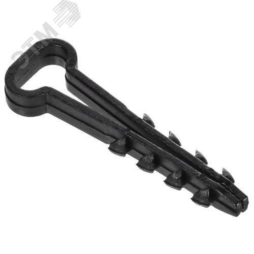 Изображение товара Дюбель-хомут 10х5мм для плоского кабеля нейлон черный (100шт/упак) GENERICA (упак)