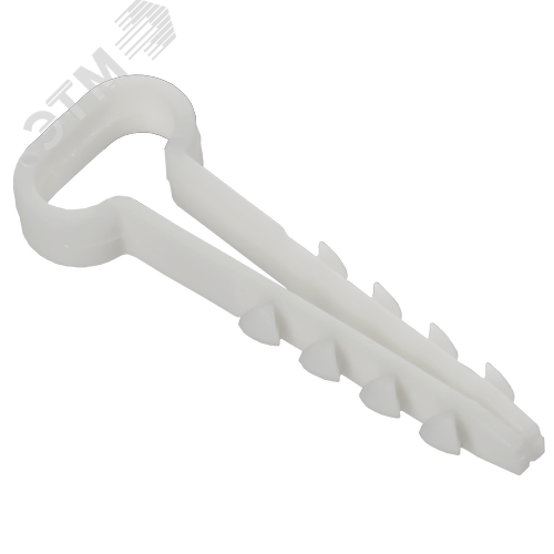 Изображение товара Дюбель-хомут 12х6мм для плоского кабеля нейлон белый (100шт/упак) GENERICA (упак)