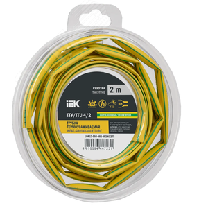 Трубка термоусадочная ТТУ нг-LS 4/2 желто-зеленая (2м/упак) IEK UDR12-004-002-002-K52-T IEK